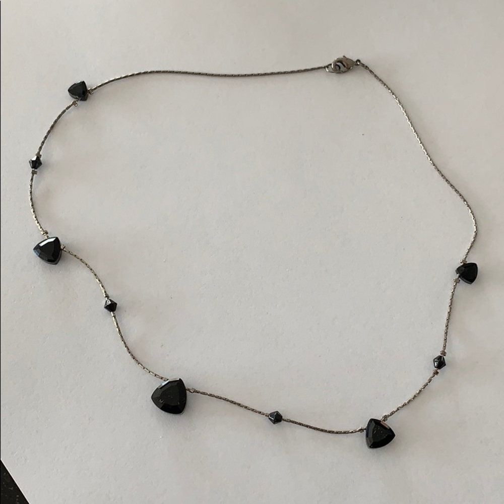 Black gemmed choker necklace